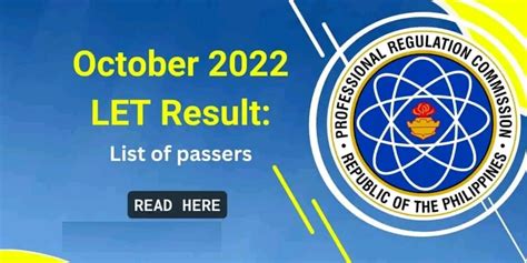 prc let result october 2022|FULL RESULTS: October 2022 LET teachers board .
